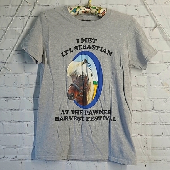 Parks and Recreation I Met Lil Sebastian Pawnee Indiana Harvest Festival Tee S - Picture 10 of 15